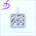wholesale silver jewelry-sterling silver ruby pedant square shaped